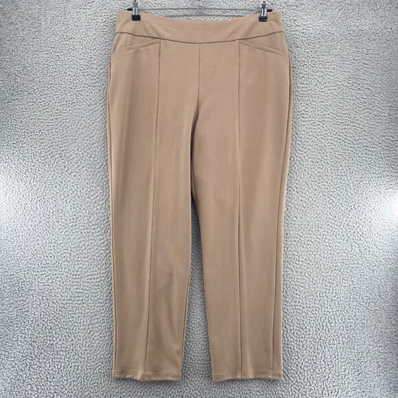 Chicos Pants Womens 3 US 16 Beige So Slimming Slim Leg Stretch Pockets Pull On - Picture 1 of 12